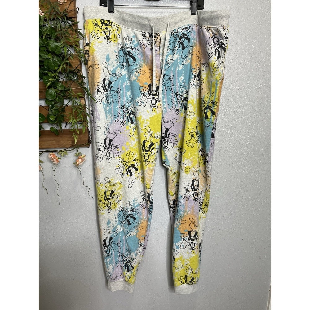 Disney Goofy Drawstring Sweatpants Paint Splatter Size XXL‎